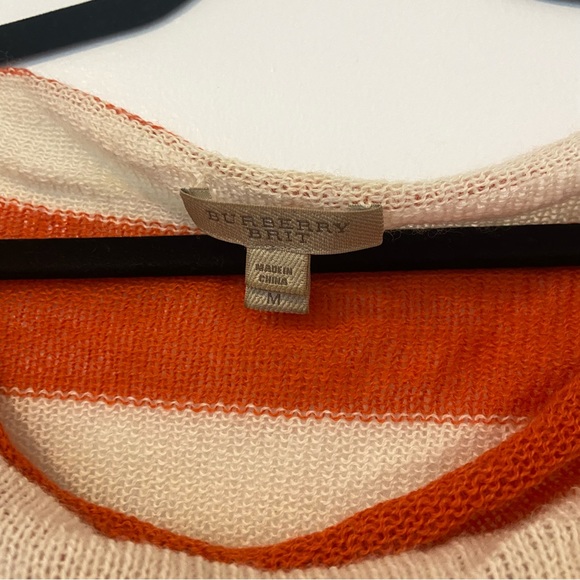 Burberry Orange and White Stripe Sweater - Picture 2 of 6